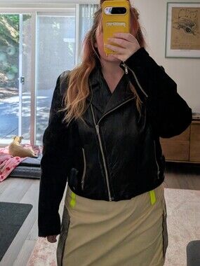 Vintage Black Leather Moto Jacket